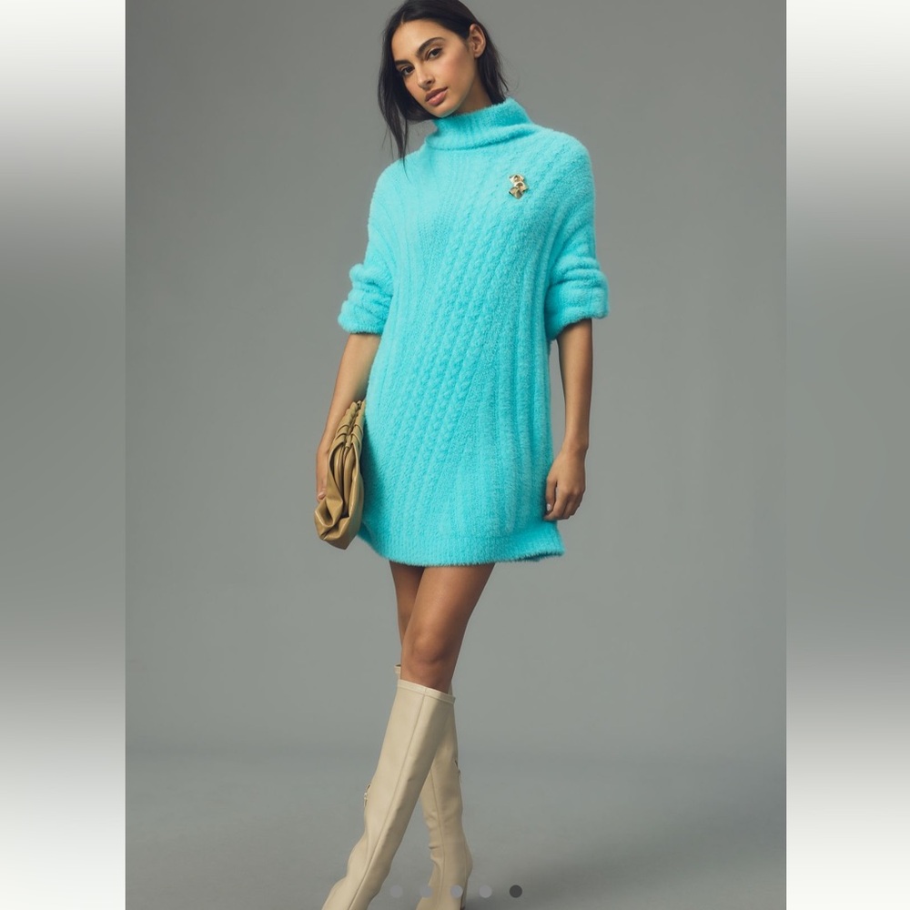 Chic Blue Sweater Dress